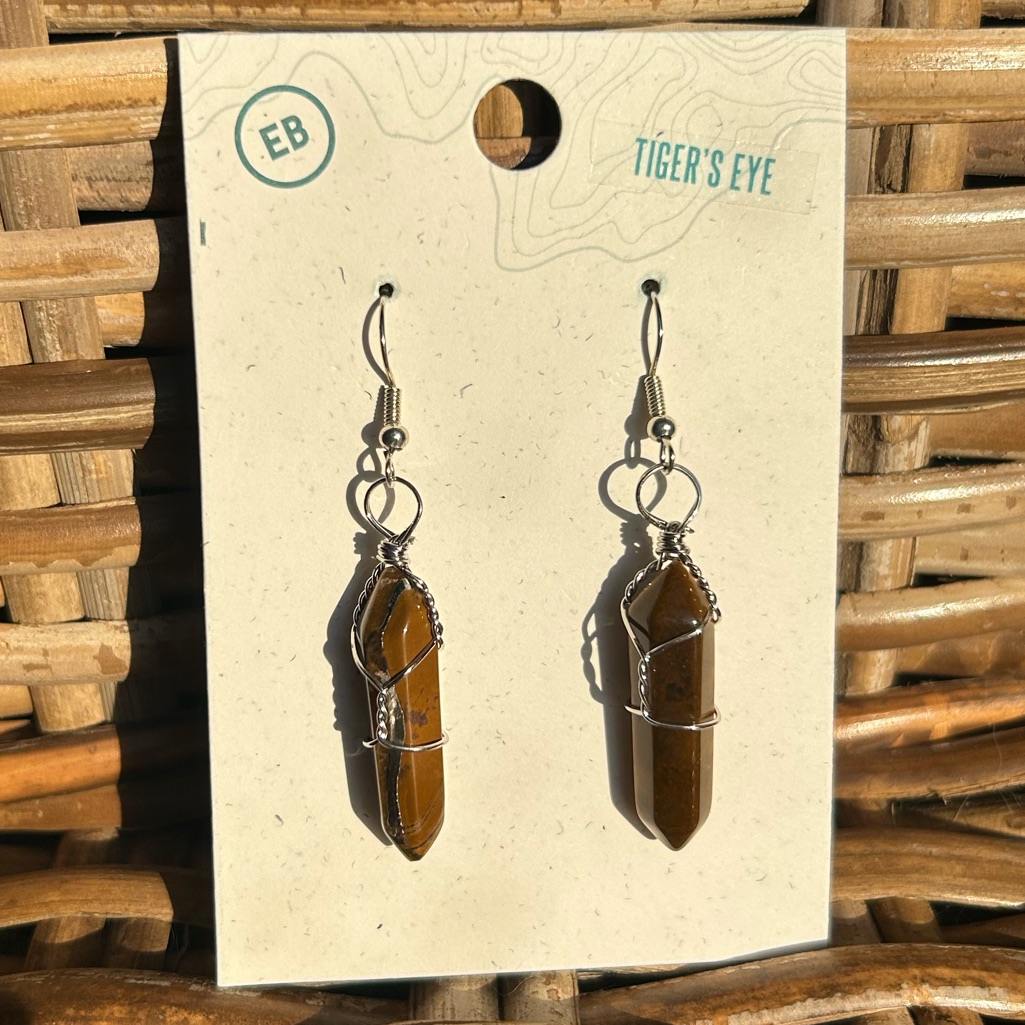 Earthbound Tigers Eye Crystal Earrings 11$